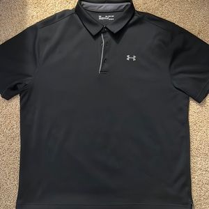 Under Armour 2XL Loose Heatgear Black Polo Shirt